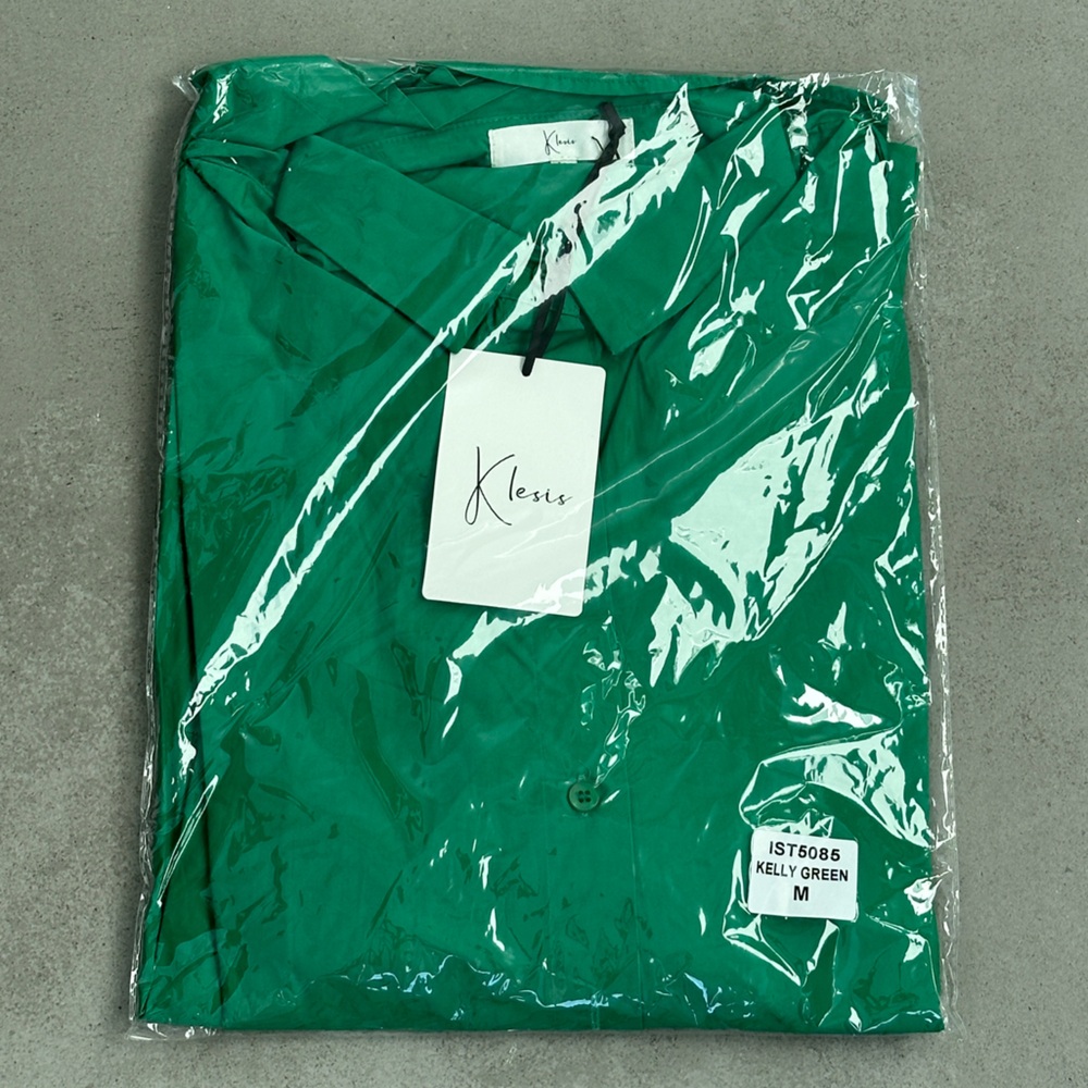 Mimosa Matching Set: Green Shorts + Button-Up Long Sleeve / BRAND NEW - Picture 3 of 4